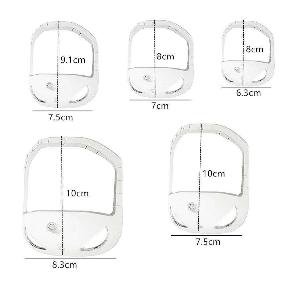 N\\A 5 Sizes Beard Shaping Tool Set - Goatee Shaver Template, Styling Guide for Precise Trimming, Shaping and Fashion Supplies for Men (Transparent)