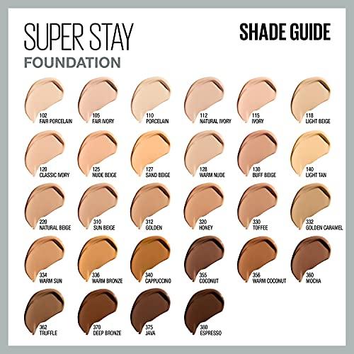 Maybelline New York Maybelline Super Stay Full Coverage Liquid Foundation Makeup, Warm Sun, 1 Fl Oz