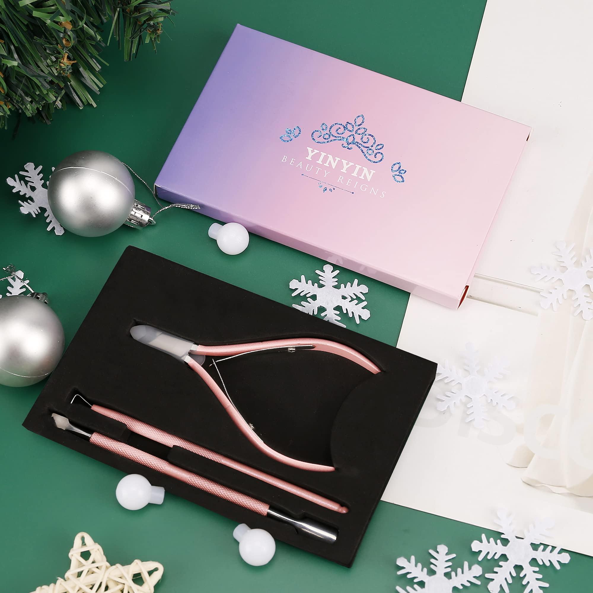 YINYIN Cuticle Trimmer with Cuticle Pusher and Cutter-YINYIN Cuticle Cutter Cuticle Nipper Professional Stainless Steel Cuticle Clippers Durable Pedicure Manicure Tools for Fingernails and Toenails (Pink)