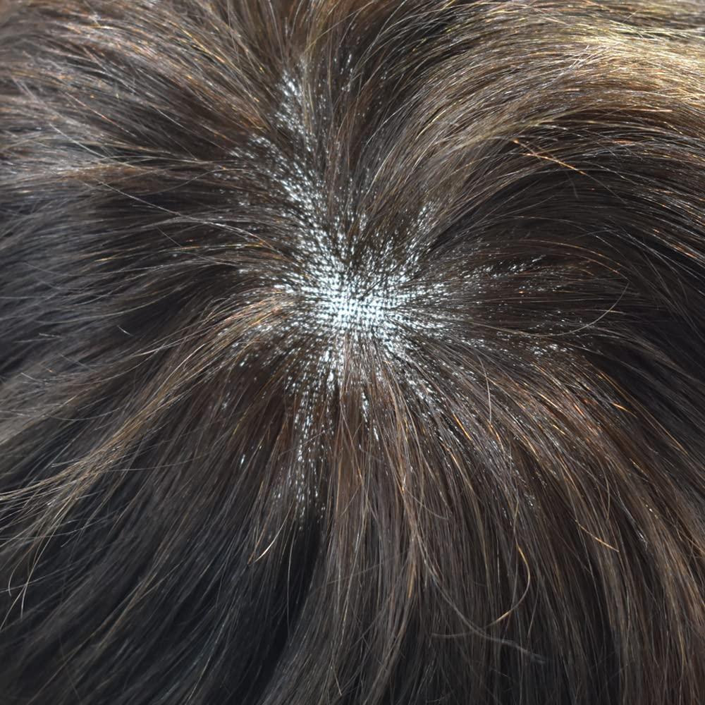 Generic Toupee for Men Full French Lace Human Hair System For Men Bleached Knots Mens Hair Replacement System Breathable Full Lace Hairpiece7\"X9\"#3 Dark Brown-110% density