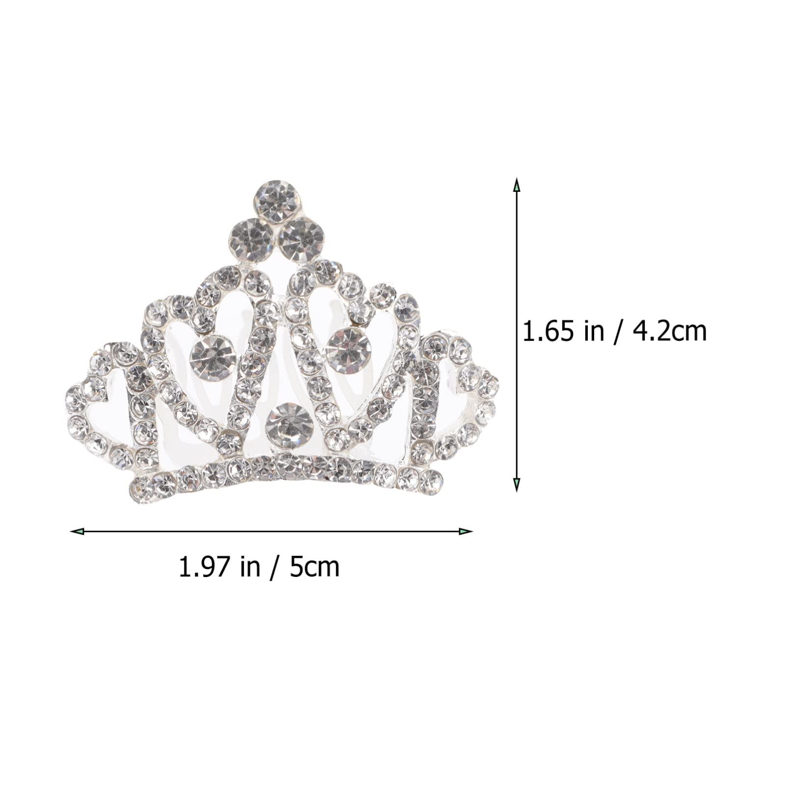 Lurrose Lurrose 4 Pcs Mini Tiara Hair Comb Princess Tiara Comb Princess Comb Shiny Rhinestone Tiara Crystal Rhinestone, Tiara Crystal Headband for Girls