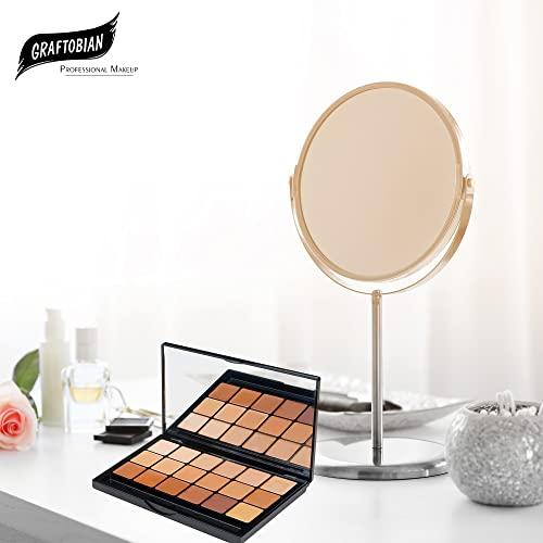 Graftobian Graftobian Glamour Crème Ultra HD Foundation Super Palettes - Foundation Palette, Contour Makeup, Foundation for Professional Makeup Kit, Face Makeup for Full Coverage - Warm Color