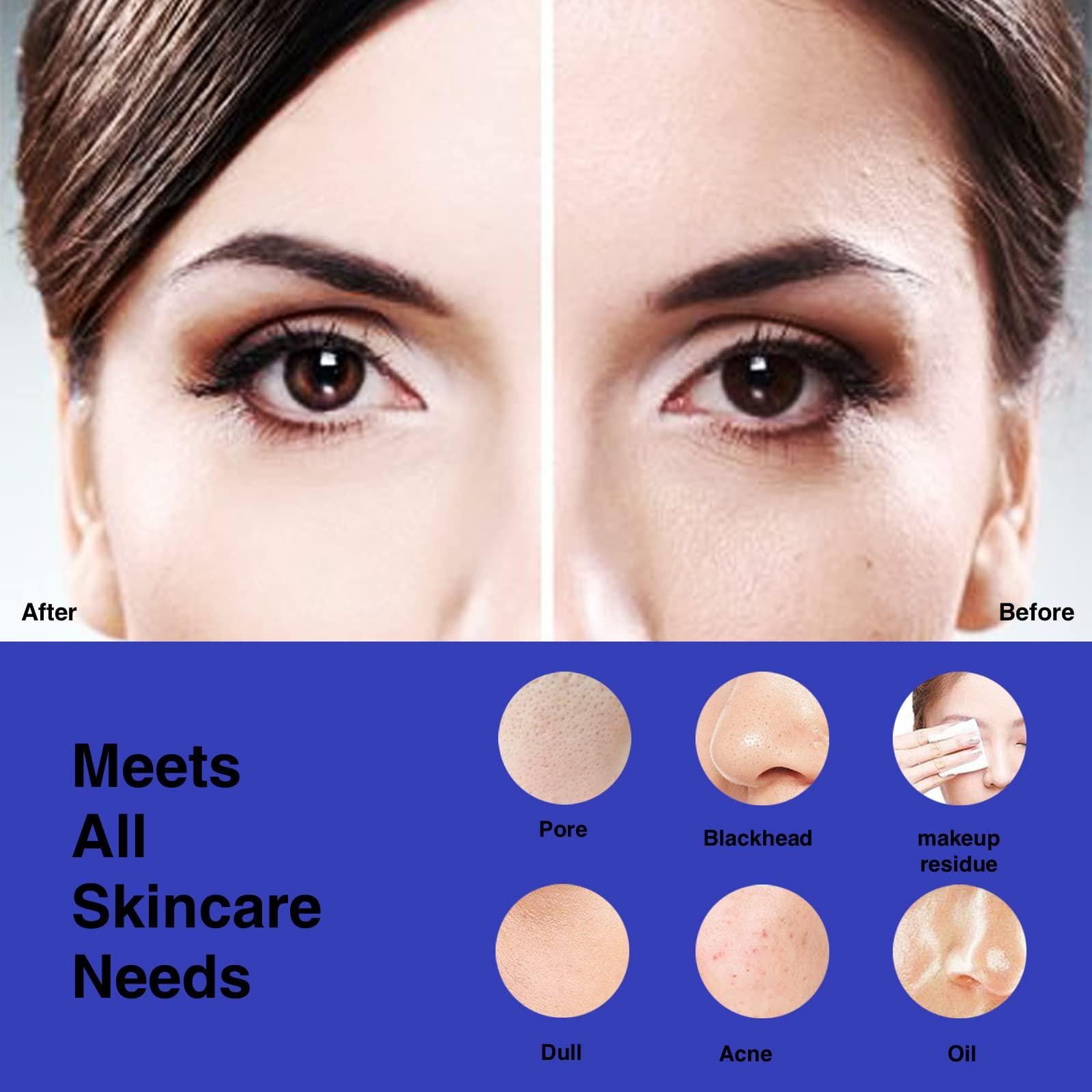 NågraCoola NgraCoola CLIE Facial Cleansing Brush, Waterproof and Rechargeable Face Scrub Brush for Men & Women, Cleansing, Exfoliating and Massaging, Electric Face Scrubber - Blue