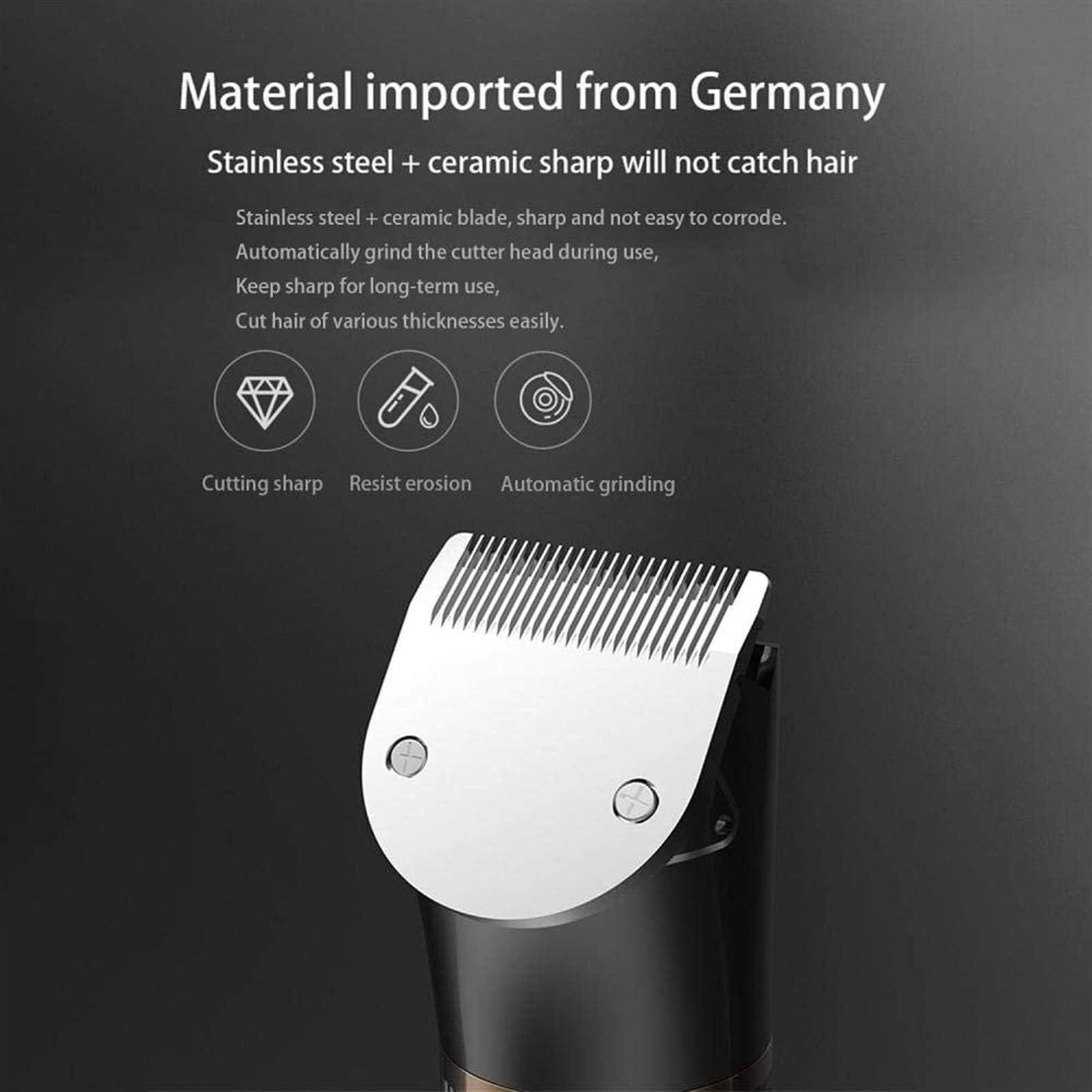 FFCJJD FFCJJD Professional Hair Clippers - Rechargeable Hair Beard Trimmer Cordless Haircut Kit with Titanium & Ceramic Waterproof Blades for Wet/Dry Cut, 5-Speed Adjustable with Barber Cape, and Travel Bag