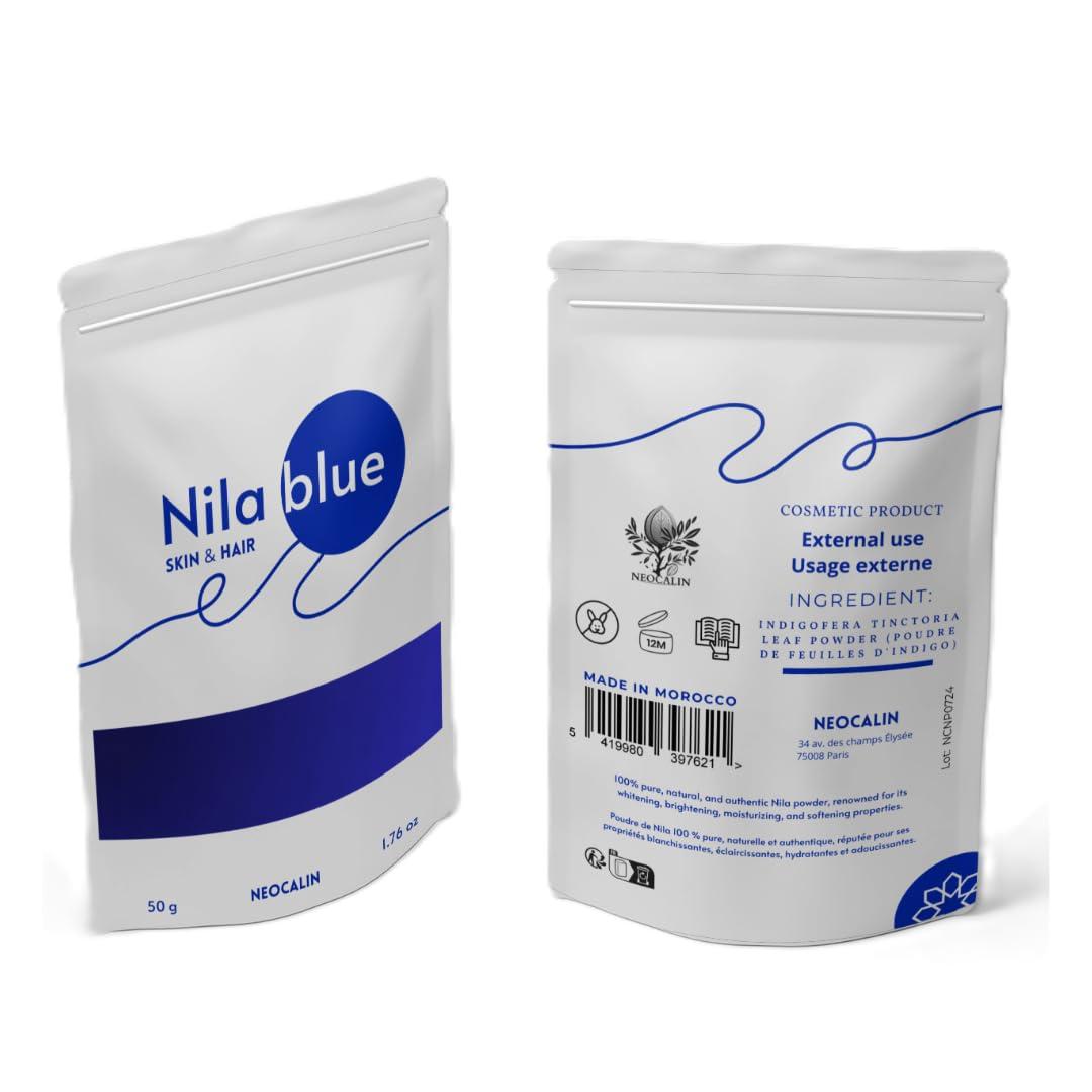 NeoCalin NeoCalin Nila Blue Powder - Authentic Moroccan Indigo | Brightening Solution for Radiant Skin and Hair | DIY Nila Mask (50g) (1.76 Once)