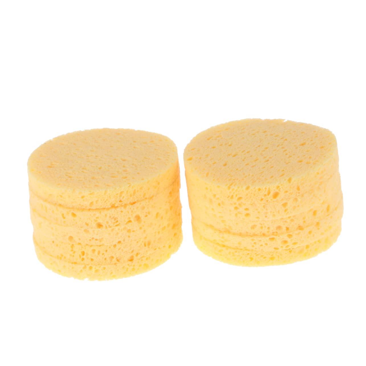 Ipetboom Ipetboom 15 Pcs Round Sponge Pads Makeup Sponges Foundation Makeup Remover Wipes Cellulose Face Sponge Makeup Remover Exfoliating Sponge Face Wash Sponge Face Sponges for Makeup Kits Yellow