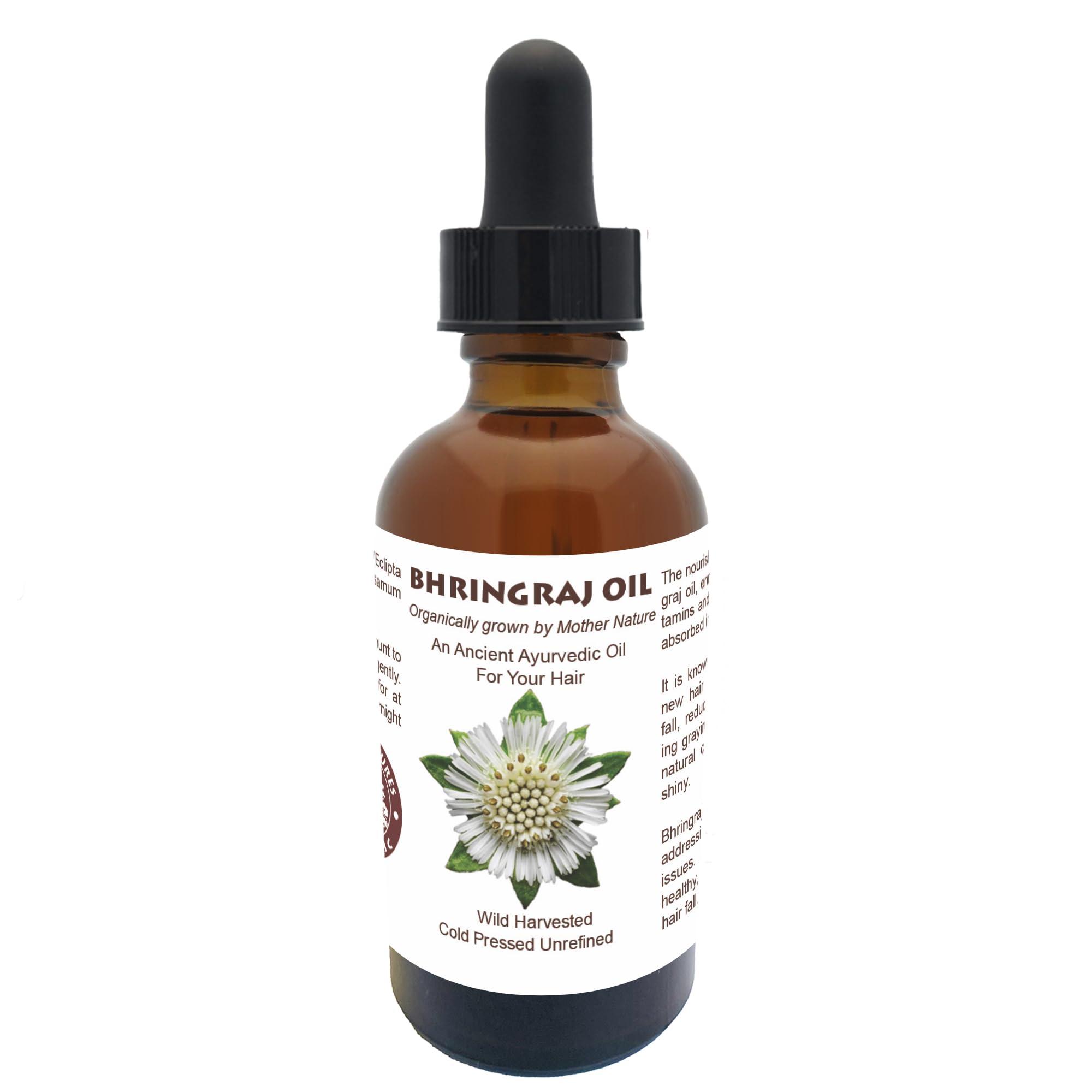 Best Nature's Cosmetics Best Natures Bhringraj Oil, Indian Eclipta Alba Oil, Pure and Natural, Cleans scalp, Improve overall appearance of hair. Goodbye Dandruff, For Graying, Hello Luminously shiny hair / 2 fl oz