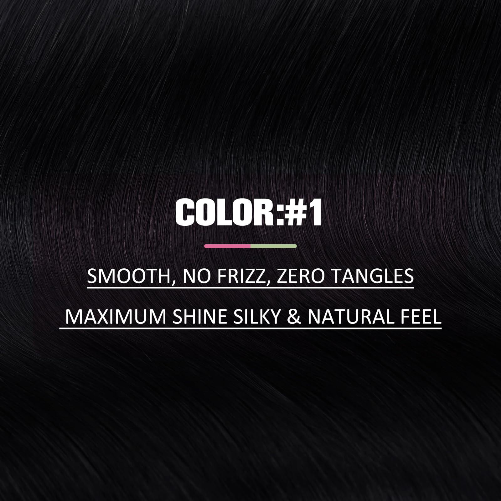 YoungSee YoungSee Black Tape in Hair Extensions Real Human Hair 14Inch Invisible Tape in Hair Extensions Human Hair Jet Black 50g Tape Extensions Human Hair Black for Women 20pcs Easy to Apply Hair Extensions