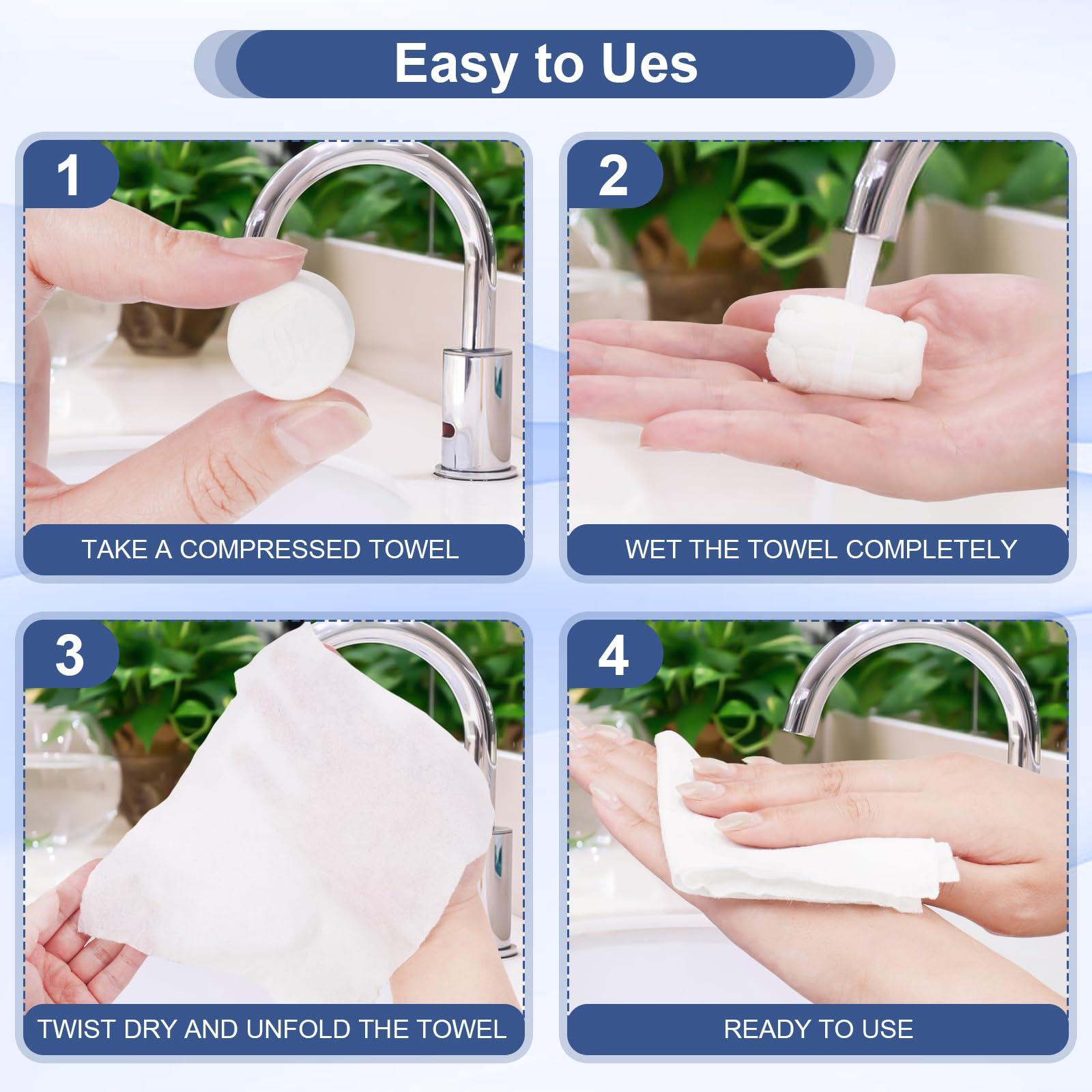 Ancakon Ancakon Disposable Compressed Face Towel 100 PCS,Compact Coin Tissue,100% Plant Fiber Facial Washcloth Biodegradable Wipes for Sensitive Skin,Super Absorbent for Home,Hotel,Travel,Camping