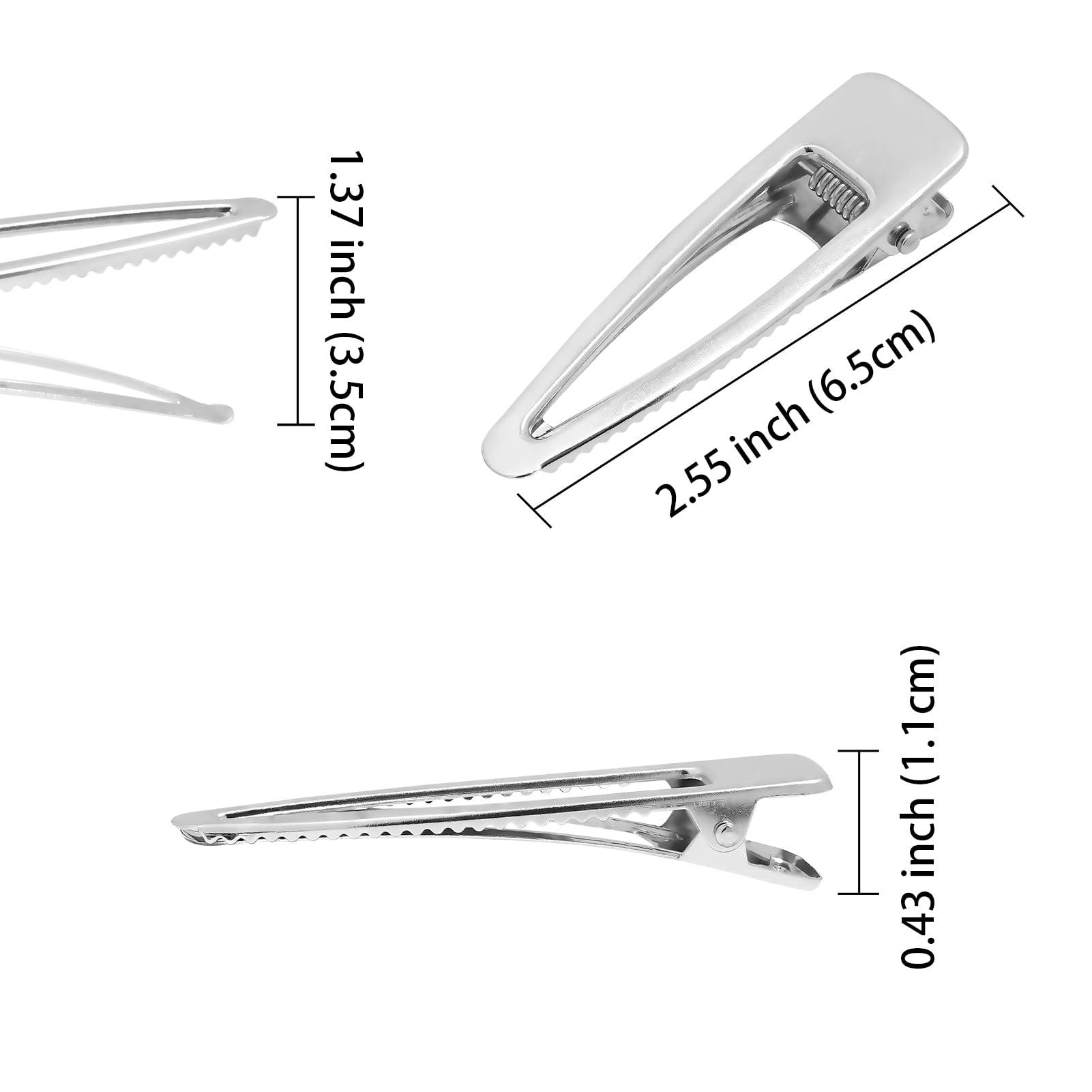 POMCOUS 20PCS Silver Metal Duckbill Hair clips for Women Thin Hair,Diy Anti-slip Styling Barrettes for Thick hair,No Crease Duck Billed Hair Clip for Girls (Basic model 1)