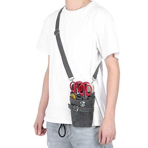 Mavis Laven Hairdresser Scissor Pouch Holster with Belt, Hair Scissors Shear Bag PU Professional Hairdressing Toolbag Pouch Barber Cases Waist Belt Bag