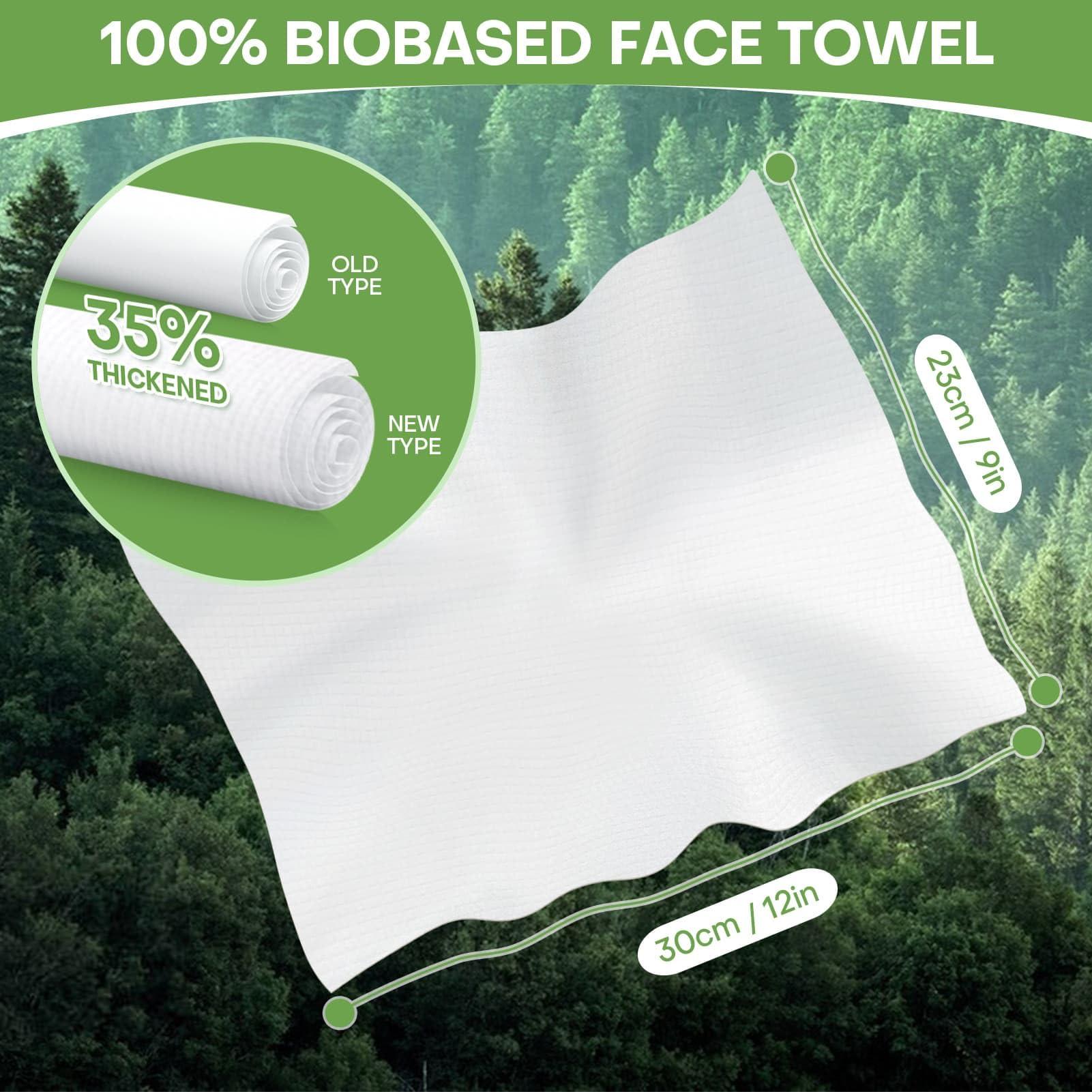 fancyou Fancyou Large Compressed Disposable Face Towel, Thicken Washcloth Compact Portable Cotton Wipes Tablets, Facial Cleansing Cloths Towelettes for Travel Camping Hiking Outdoor Beauty Salon(20PCS Green)