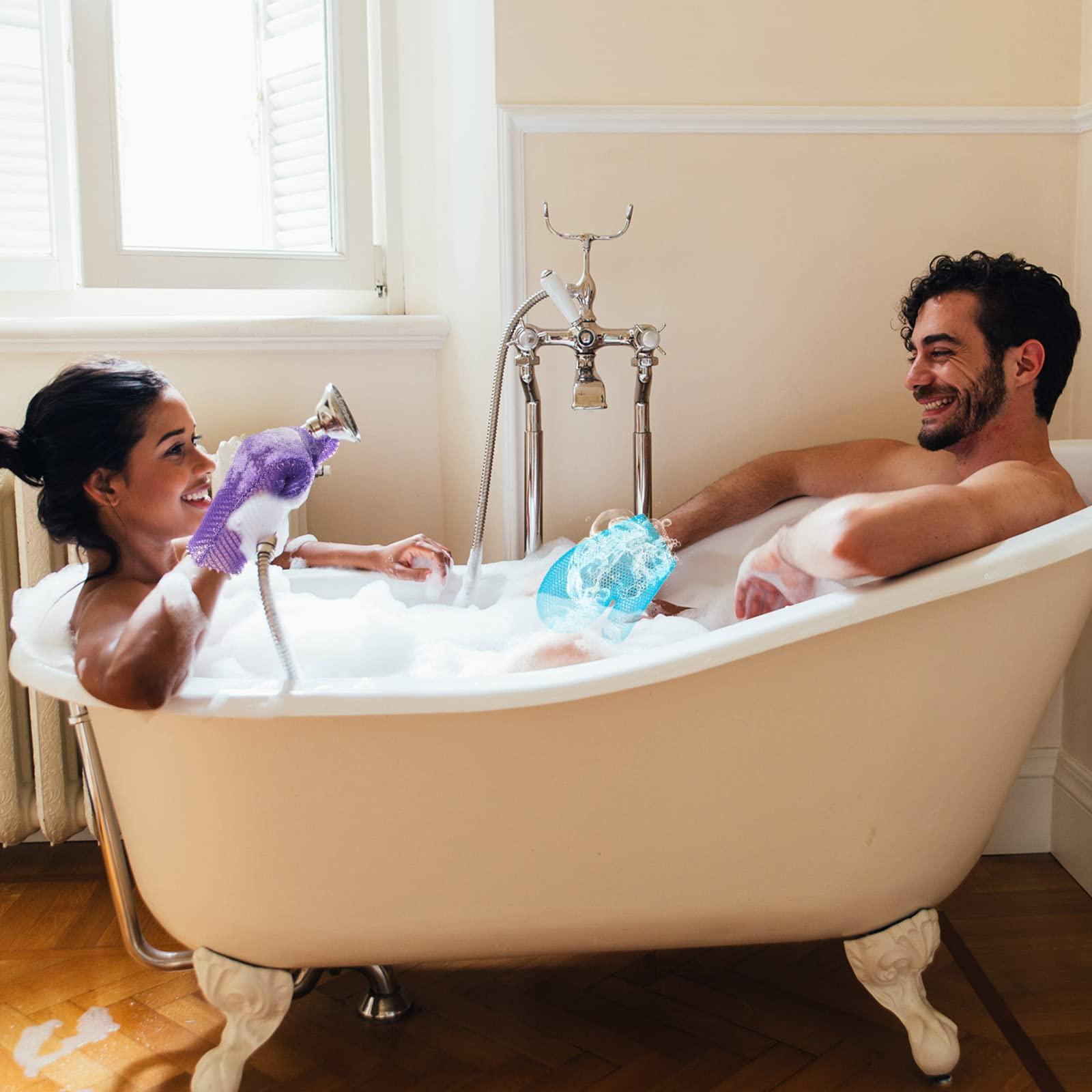 Karenhi 2 Pcs Honeycomb Exfoliating Glove Bath Mitt Body Spa Scrubber, Honeycomb Exfoliator Glove for Body Shower, Honeycomb Exfoliator Scrubber Sponge Shower Loofah, Quick Drying