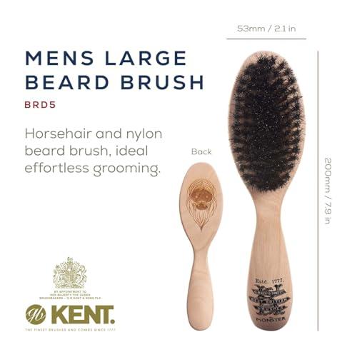 KENT Beard & Mustache Grooming Kit - Kent BRD5 Boar Bristle Brush + Kent 81T & A FOT Sawcut Fine Tooth Combs for Men\'s Care