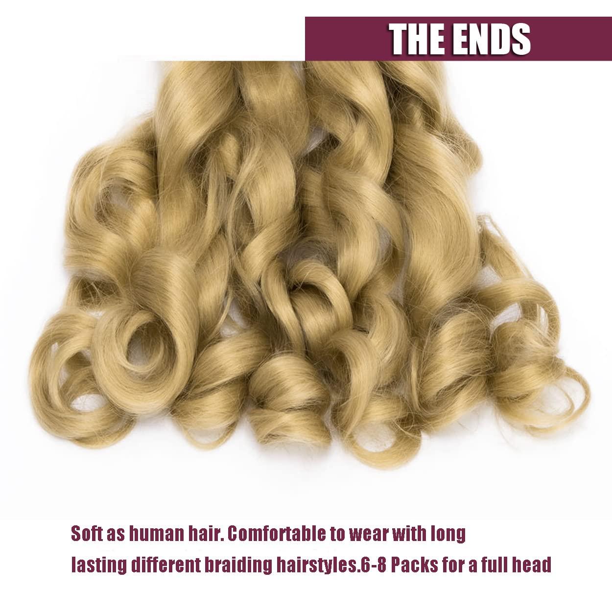 Toniola 8 Packs French Curly Braiding Hair 24 Inch Loose Wave Spiral Curly Crochet Hair for Black Women Pre Stretched Braiding Hair with Curly Ends (24 Inch, 24)