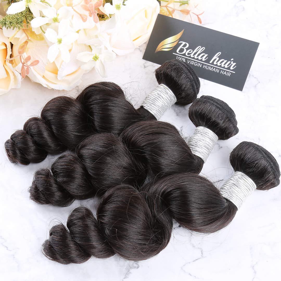 Bella Hair Bella Hair Best One Donor Human Hair Extensions Natural Color Virgin Human Hair Loose Wave 3 Bundles 14"16"18"