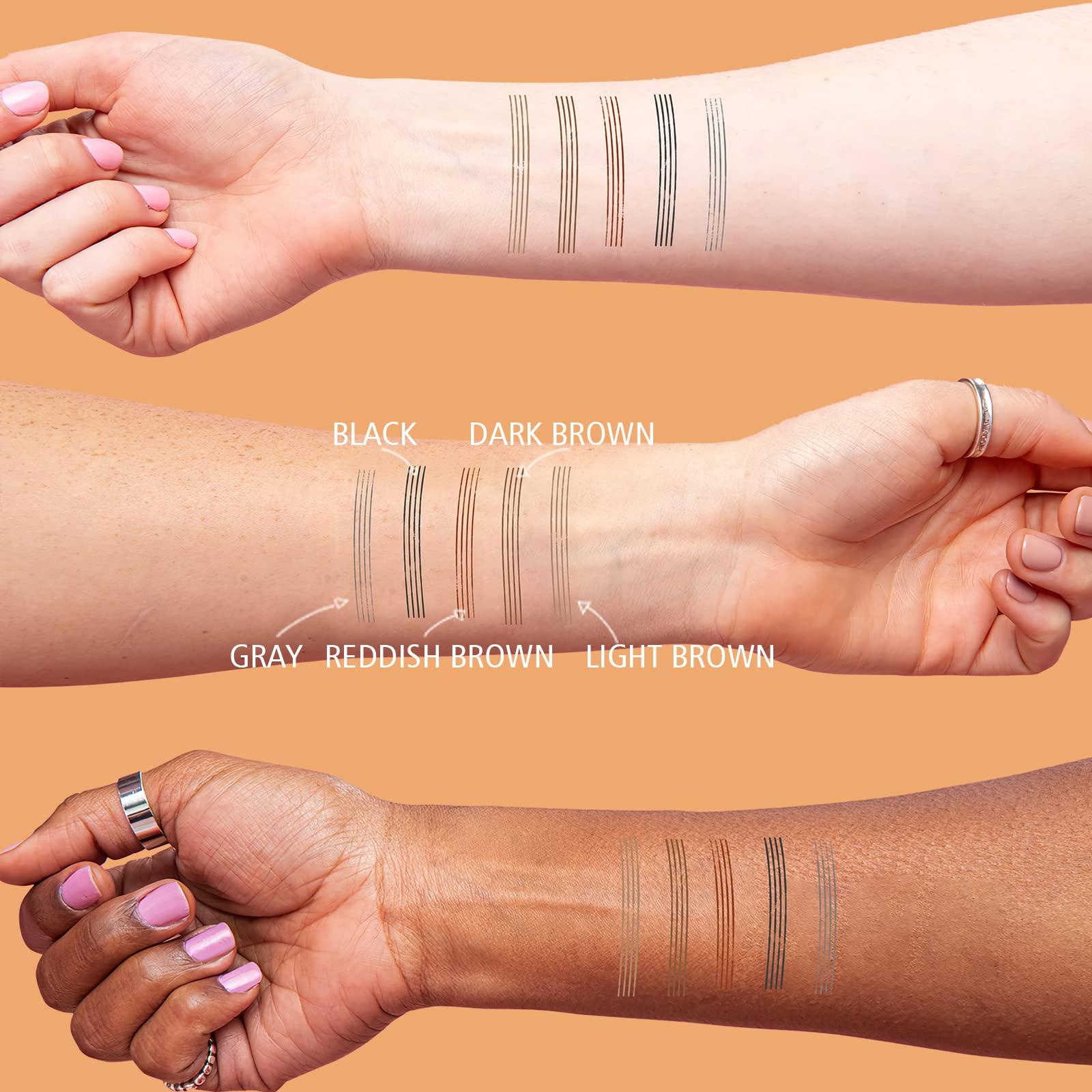 OETUIOW Eyebrow Pencil Eyebrow Microblading Pen - Eye Makeup Eyebrow Pen Micro 4 Point Brow Pen Lift & Snatch Eyebrow Microblading Pen Long-Lasting Waterproof Natural Eyebrow Hair (Black)