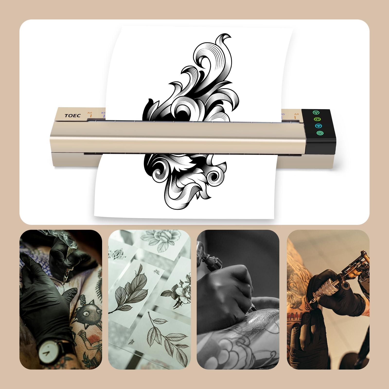 ATOMUS ATOMUS Tattoo Transfer Stencil Machine, Mini Thermal Copier Printer Connected Phone Computer Portable USB WiFi Tattoo Printer