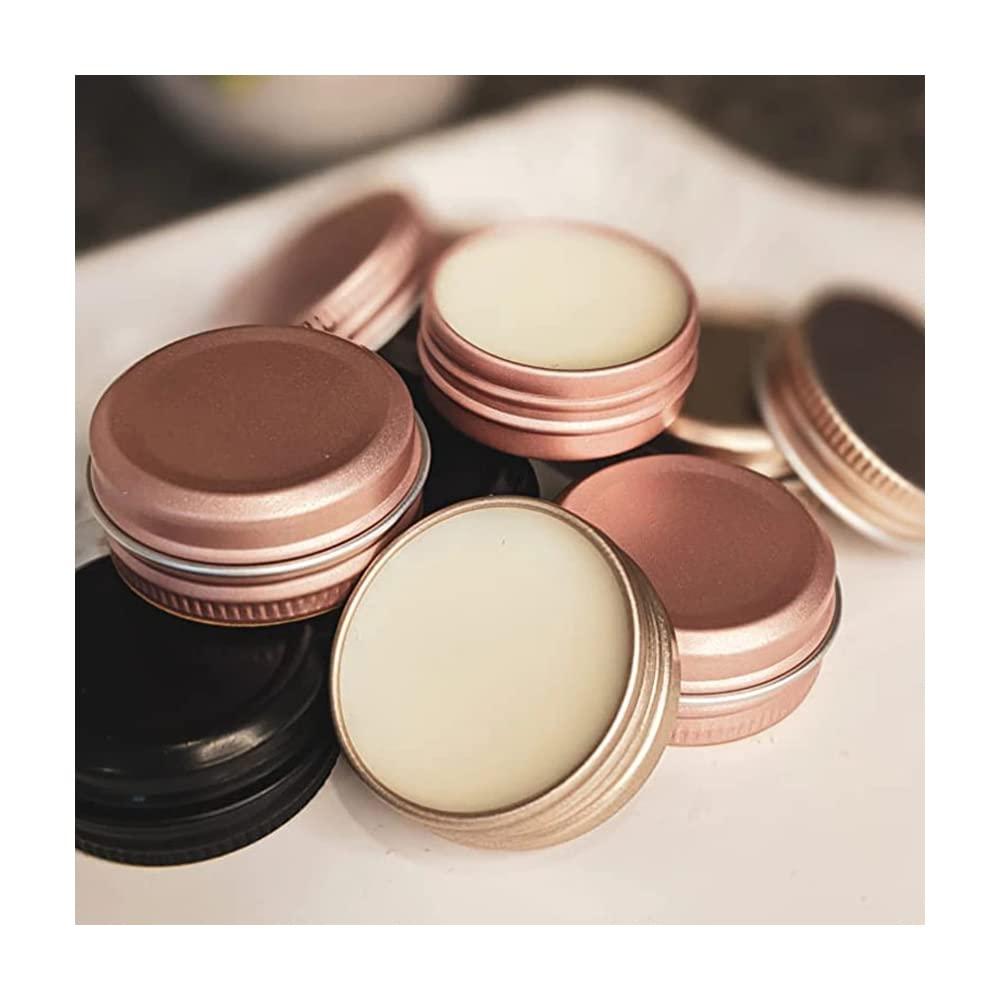 ezqnirk 10PCS Empty Aluminum Tin Jar For Cream Balm Nail Candle Cosmetic Round Storage Container Mini Metal Box,Pink,15ML