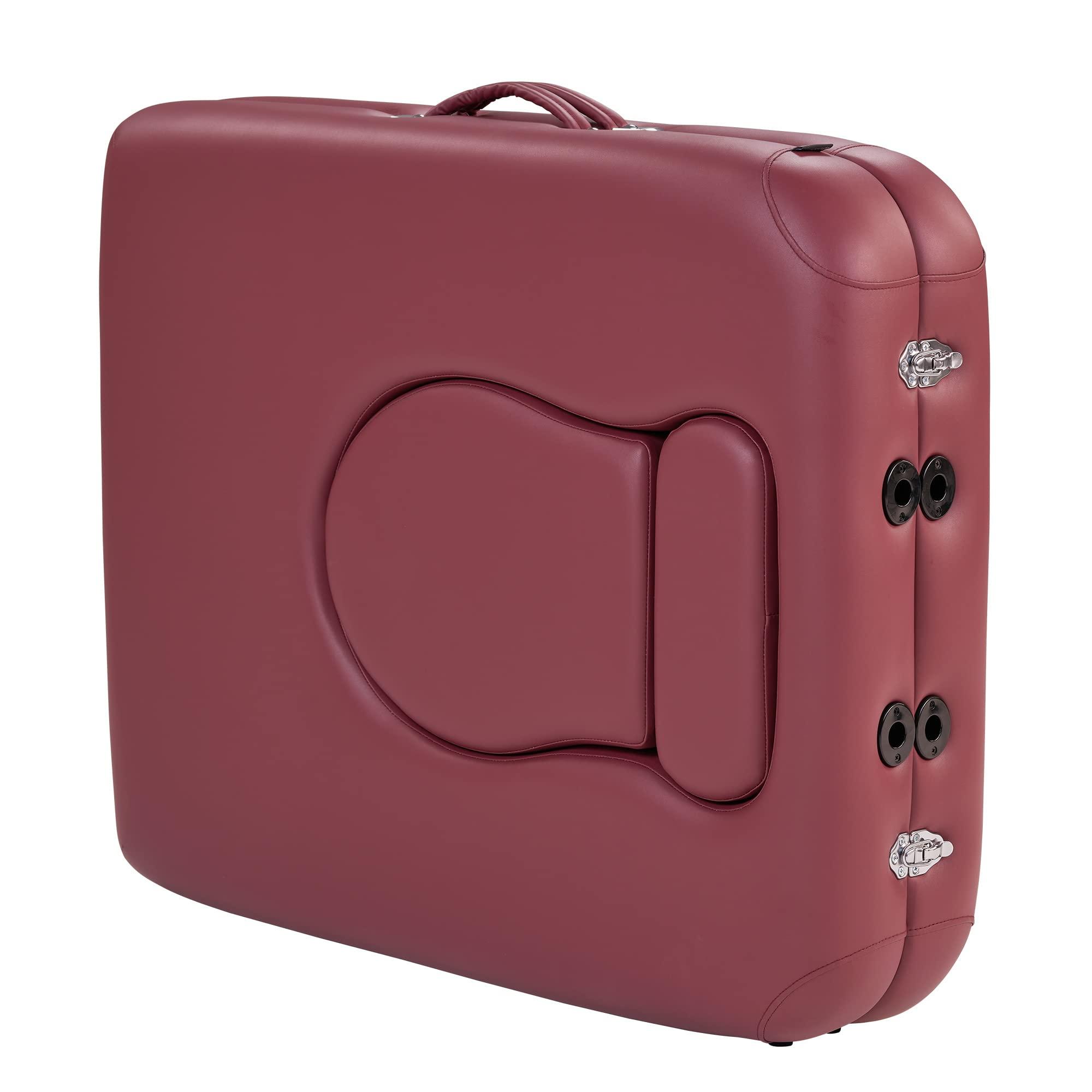 Master Massage Master Massage 30'' Eva Portable Pregnancy Massage Table for Female Clients and Obese Individuals, Spa Salon Facial Bed for Pregnant Women- Multi Functional (Burgundy)