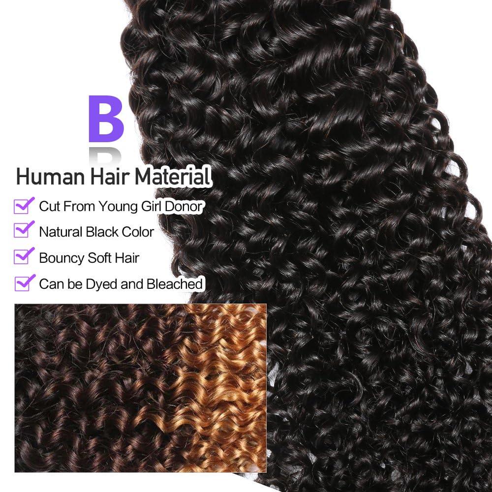 UDesire 10A Brazilian Virgin Curly Hair 1 Bundle Brazilian Curly Virgin Hair Weave 100% Unprocessed Brazilian Remy Human Hair Extensions Natural Black Color(16 inch)