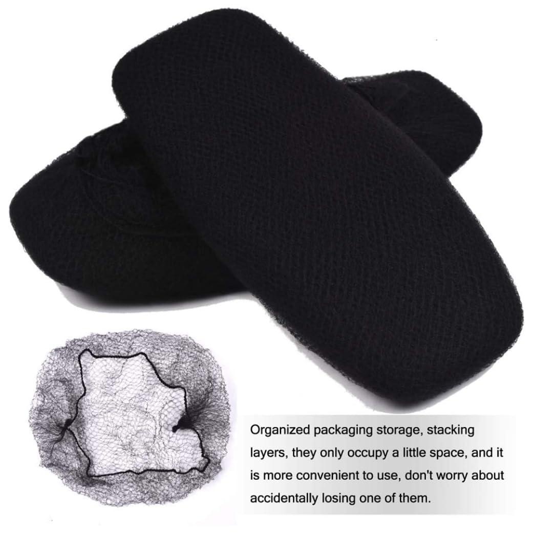 Meyrwoy Hair Nets For Buns,Hair Nets For Catering, Hair Nets Elasticity Invisible Hair Net Elastic Mesh Wig Nets for Hair Bun Making Ballet Dancer Kitchen 100Pcs Black