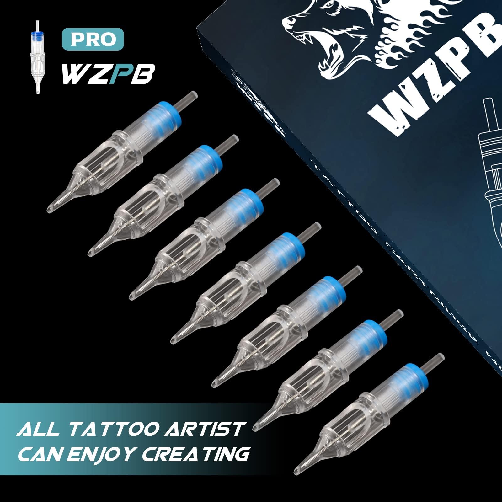 WZPB WZPB Tattoo Cartridge Needles - 40Pcs Mixed Size Tattoo Needles 1203RL 1205RL 1205RS 1207RS 0.35mm Professional Needles Round Line Shader for Beginners or Artists