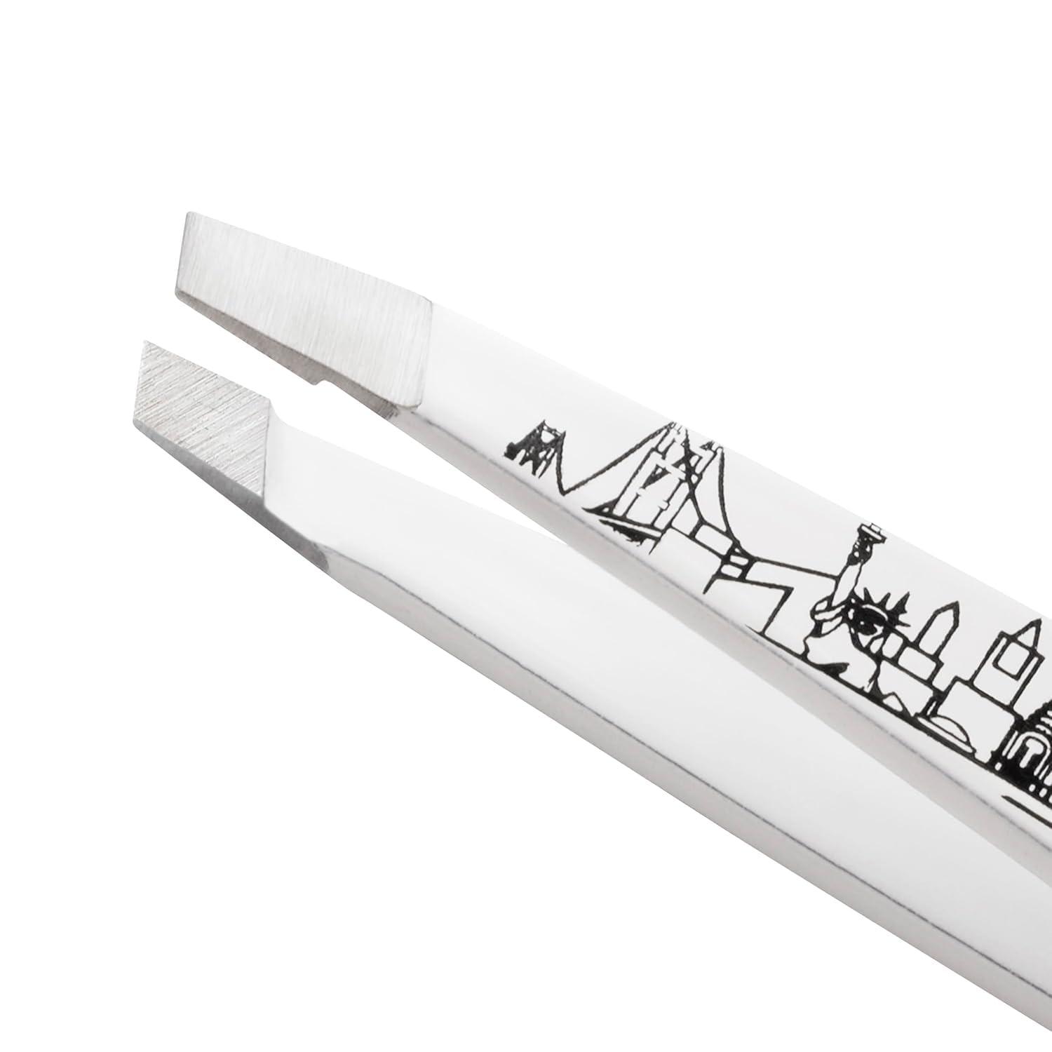 Tweezerman Tweezerman NYC Mini Slant Tweezer - Tweezers for Eyebrows, Travel Tweezers for Eyebrows, Facial Hair, Ingrown Hair