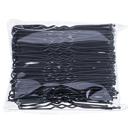 EBOOT 100 Pack of Bun Hair Pins U Shaped Pins with Box and Storage Bag, Black Hair Pins (6 cm)