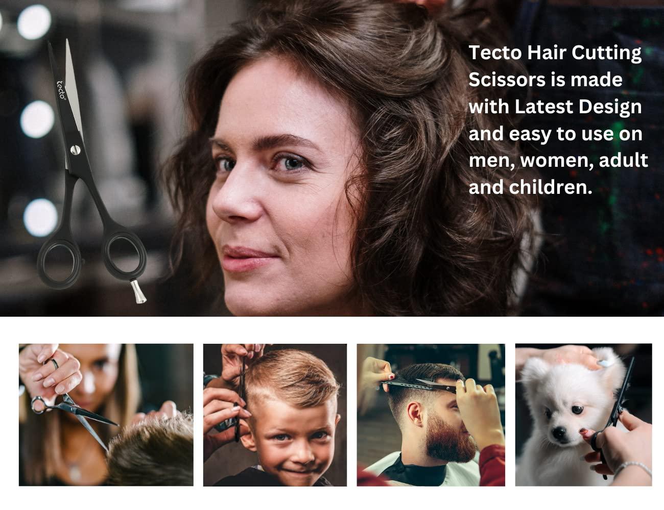 Tecto Tecto Barber Scissors, Professional 6.6 inches Stainless Steel Hair Cutting Scissors, Extra Sharp Hair Cutting Scissors For Men/Women with free leather case.