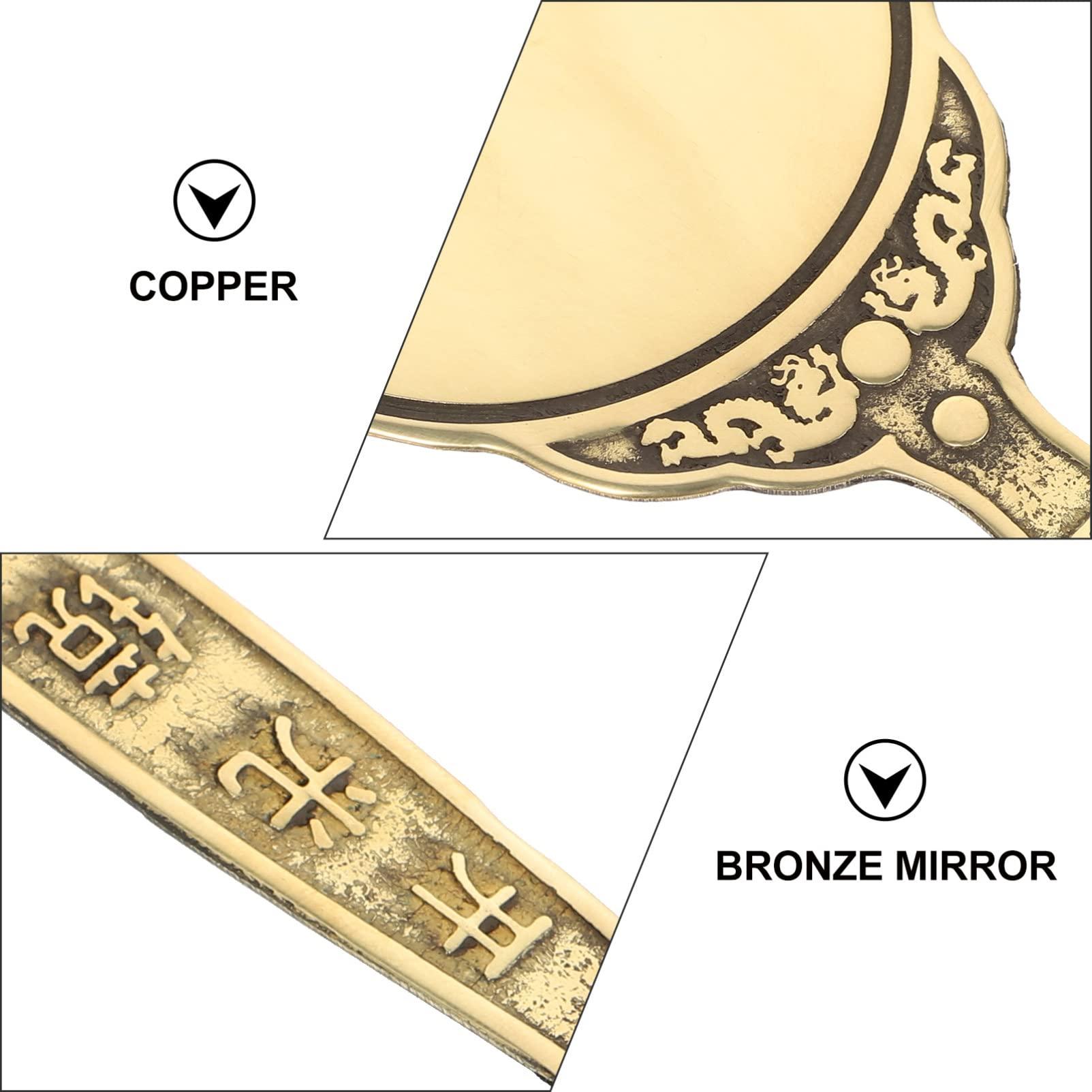 ORFOFE ORFOFE Evil Exorcism Ornament Feng Shui Mirror Handheld Bagua Mirror Sturdy Copper Fall Design
