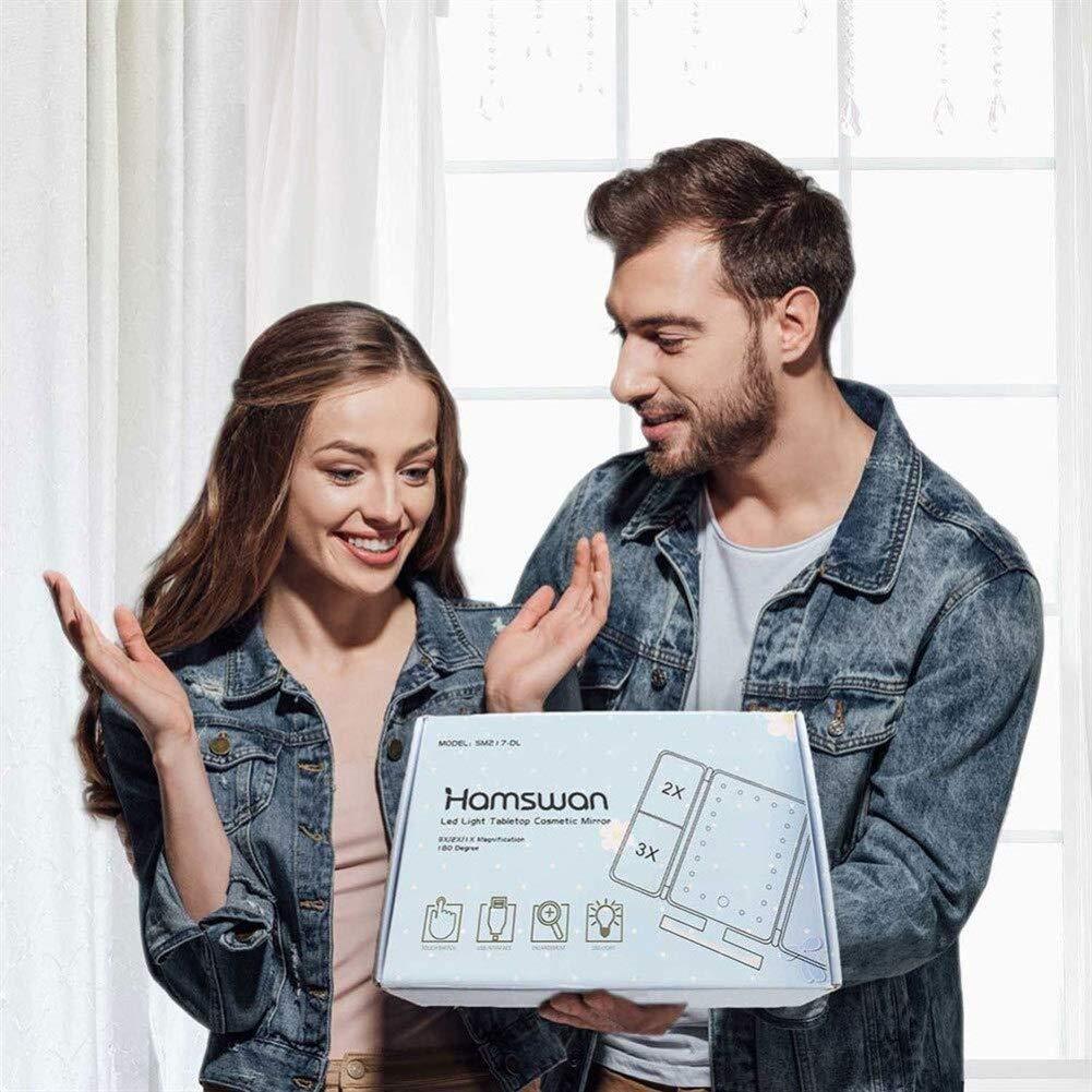 TEmkin TEmkin Gold Touch-Screen Makeup Vanity Mirror with Adjustable Lights, 180 Rotation, and Multiple Magnification Options