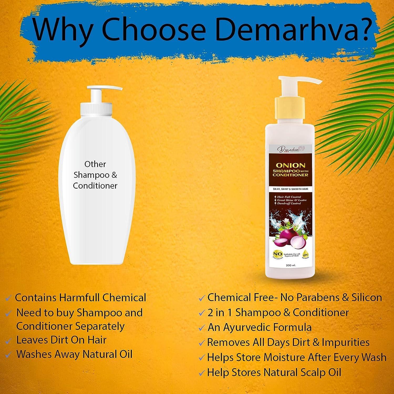 Generic Onion 2 in 1 Shampoo With Conditioner For Hair Growth & Hair Fall| Helps Control Dandruff With Great Shine & Lusture - 200ml