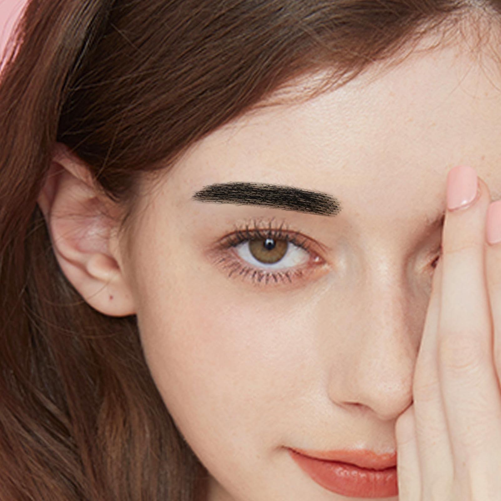 Generic False Eyebrows Human Hair - Real Hair Eye Brows | Waterproof Sticker - Long Lasting - Natural Looking Fake Eyebrow | Fake Eyebrows Hair Extensions | Eyebrows For Eyebrow Grooming Shaping