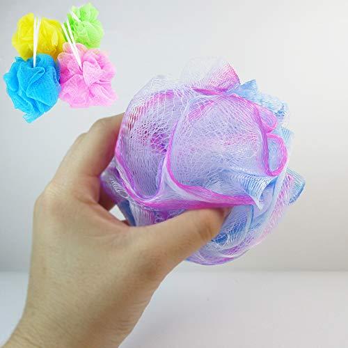 AllTopBargains 8 Bath Shower Puff Sponges Loofah Mesh Ball Exfoliating Body Brush Scrubber Wash