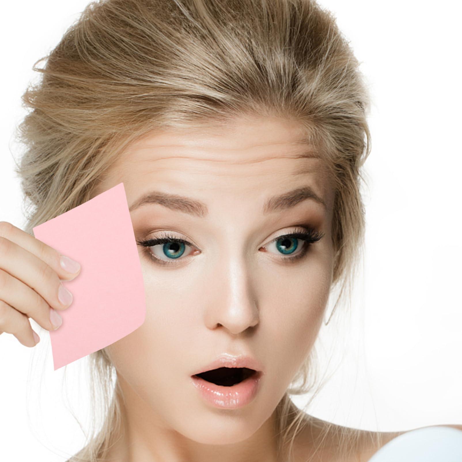 AUTSUPPL AUTSUPPL Oily Face 300 Sheets Facial Oil Blotting Paper Oil Absorbing Tools Oil Oily Simple Skin Care Body Oil Face Oil Pads Oil Paper Absorber Oil Absorber Pink Natural Flax Plant