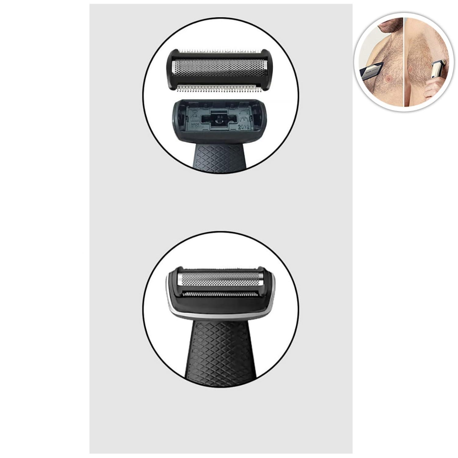 Fivoras BG2000 Replacement Head Compatible With Philips Norelco Bodygroom Series 7000, BG7030, BG7040, BG2029, BG2030, BG2040 BG5025 Replacement Head 2-Pack