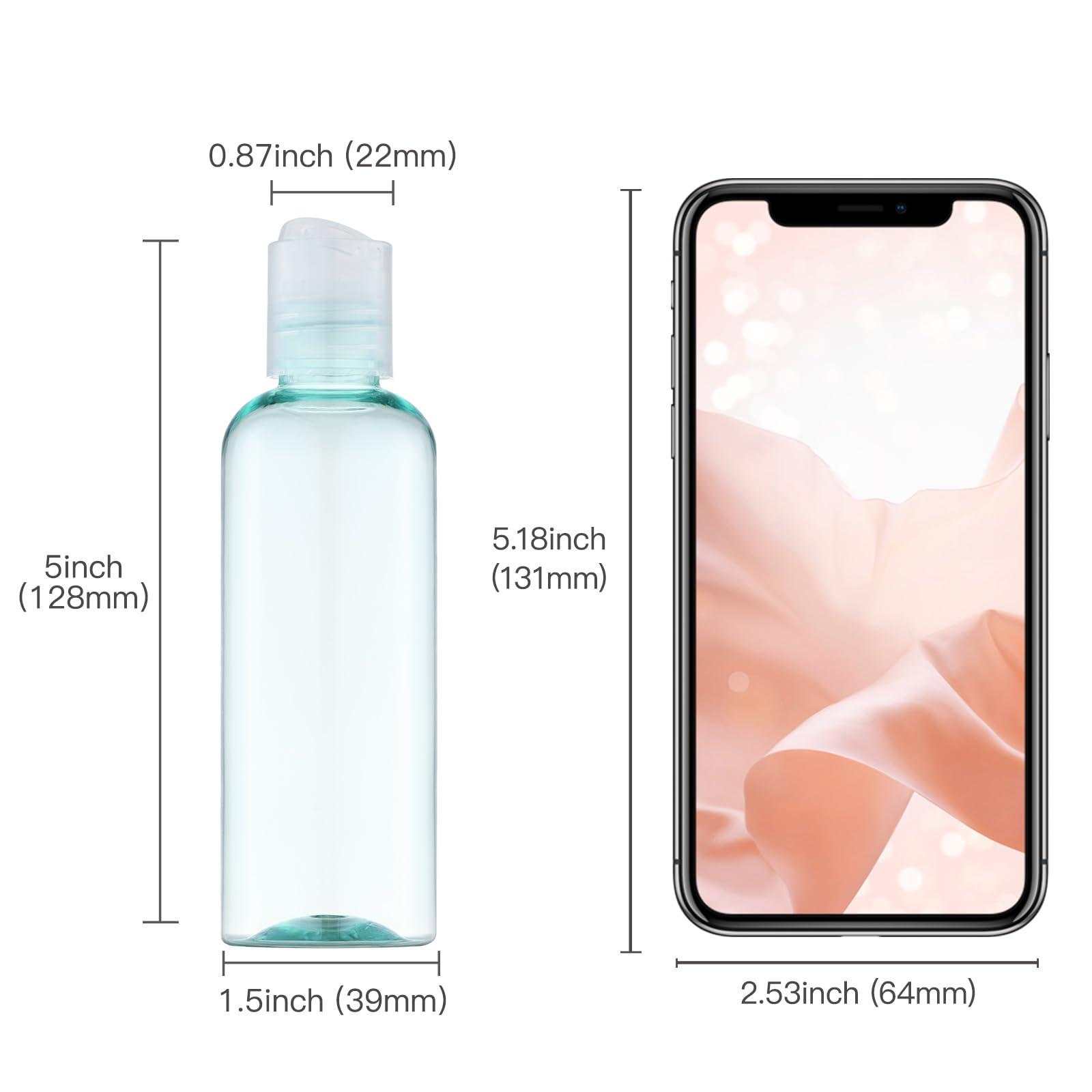 owlyee owlyee 3.4 oz Travel Bottles for Toiletries, Empty Travel Size Containers Tsa Approved, 5PCS Small Plastic Shampoo Bottles with Labels (100ml)