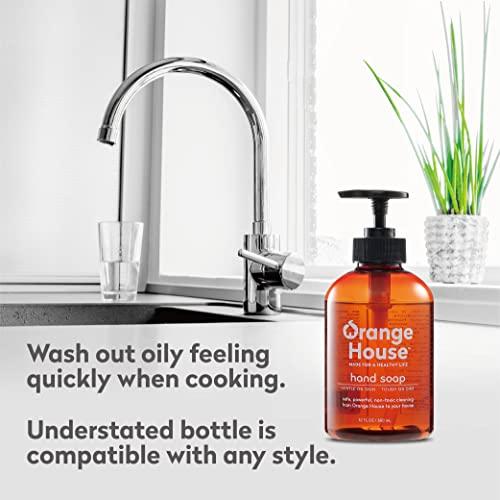 ORANGE HOUSE ORANGE HOUSE Liquid Hand Soap with Natural Food-Grade Orange Oil, Fresh Smell, 12 Fl Oz (6 Pack)