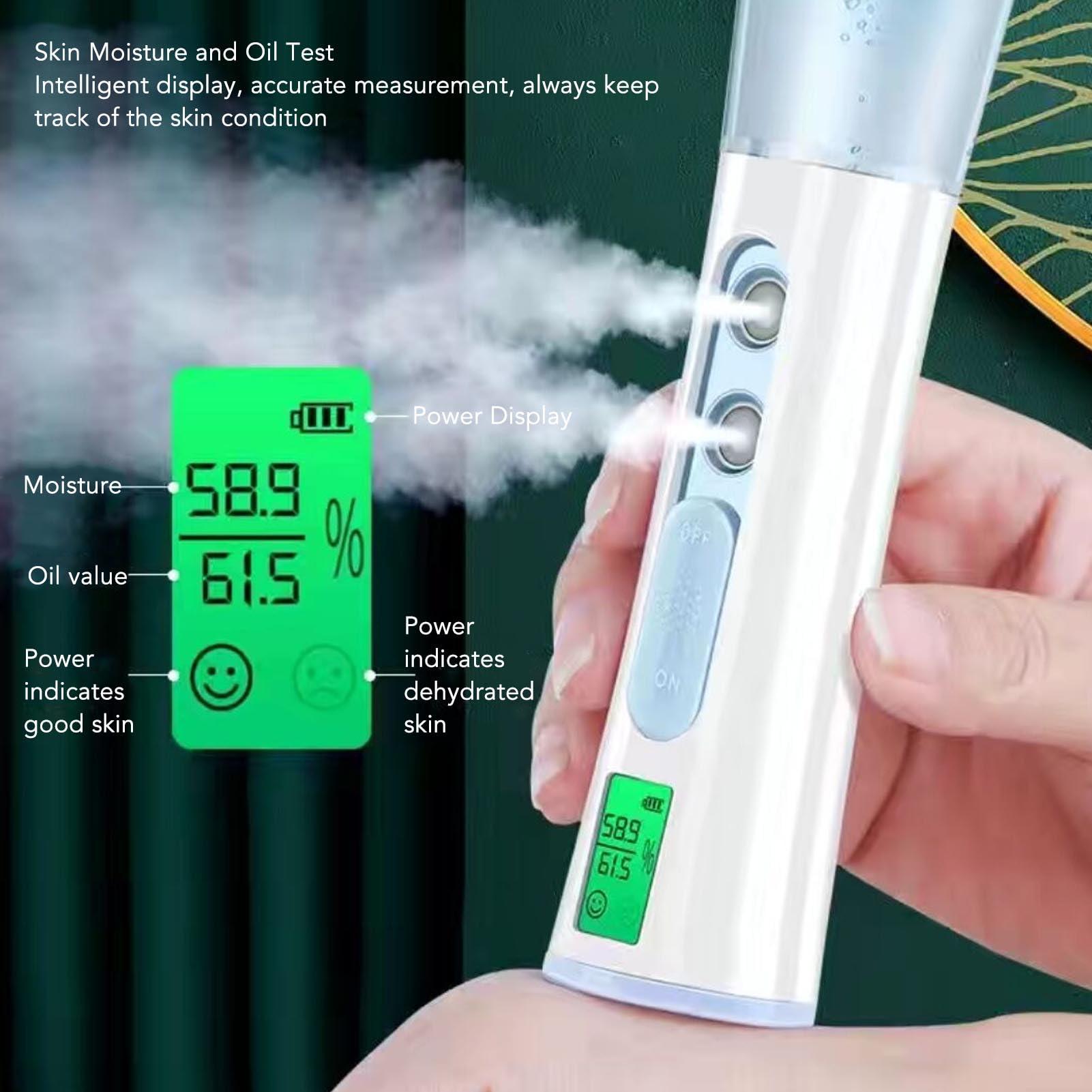 Jerliflyer Jerliflyer Nano Facial Mister,with Double Spray Nozzle and LCD Screen Display, USB Rechargeable