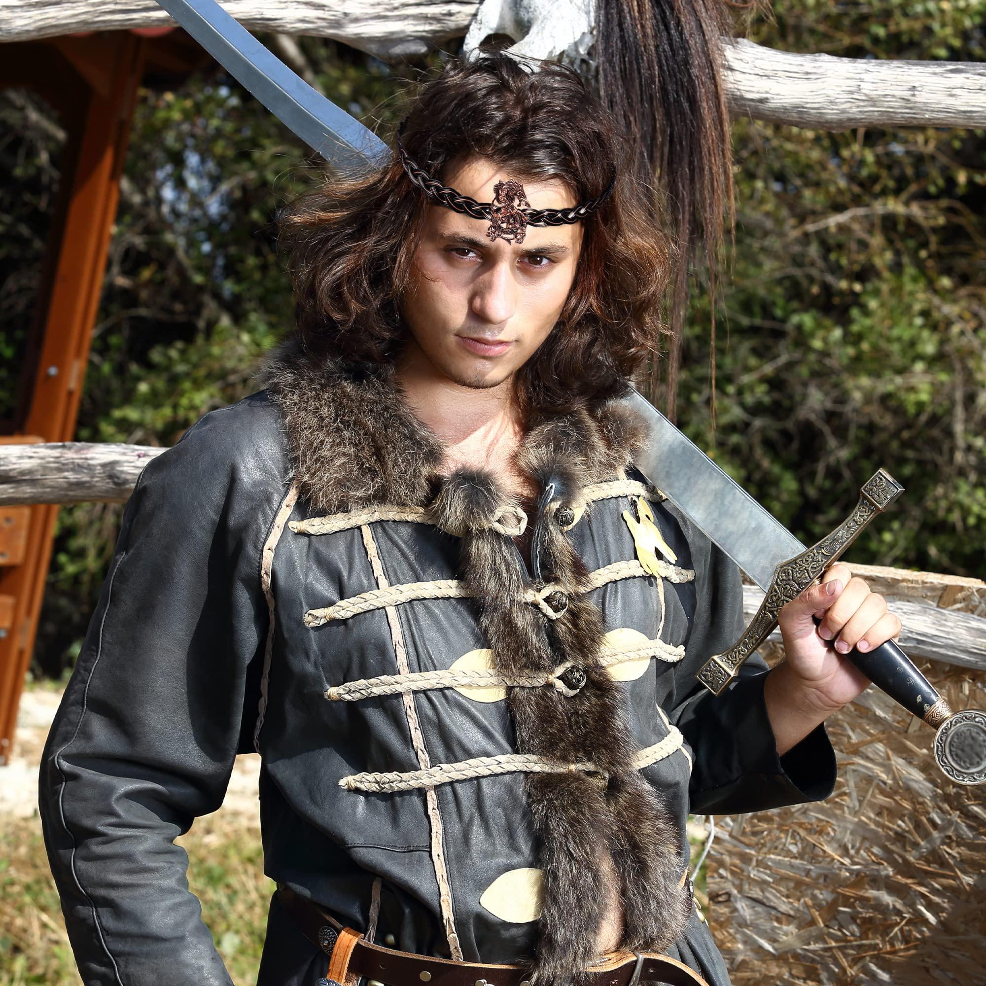 CoTeeZa CoTeeZa Handmade Renaissance Fairy Circlet - Viking Crown Elf Headband Dragon Braided Tiara Celtic Headpiece Royal Medieval Hair Accessory for Birthday Party Women Men Cosplay Costume Wreath