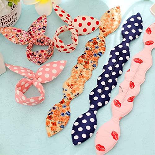Gokame Gokame Magic Rabbit Ear Sponge Magic Hair Bun Maker, Foam Sponge Bun Twist Shaper, Dot Hair Twist Bun Sponge Donut Holder, Ponyo Styling Curl Bun Maker (4PC, Floral)