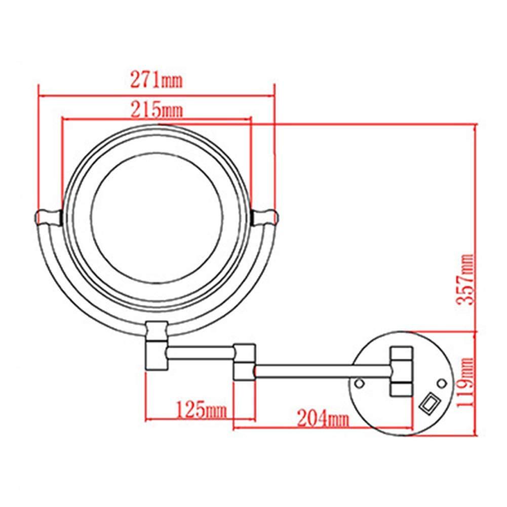 YEAHSO YEAHSO Wall Mounted Makeup Mirror Extending Folding Double Side Cosmetic Bathroom Shaving Mirror 360 Swivel & Extendable