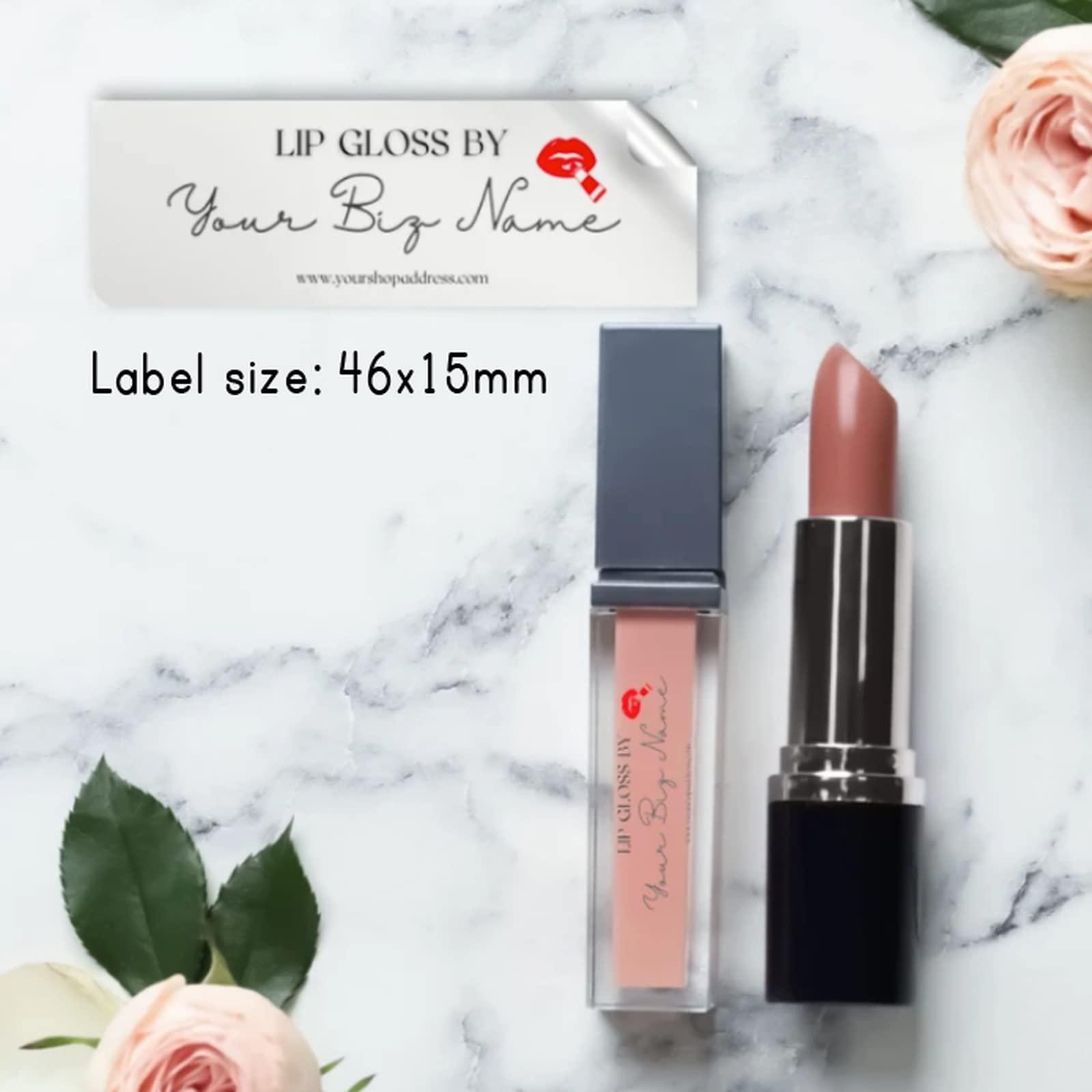 HHWY HHWY 100PCS Clear Lip Gloss Labels Personalized Custom Logo Eyelash Stickers for Lip Stick DIY Personalized Transparent Chapstick Labels Lip Balm (1x3cm)