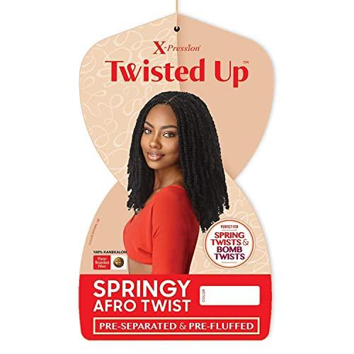 Outre Braids Outre Crochet Braids X-Pression Twisted Up 3X Springy Afro Twist 16" (5-Pack, 1B)