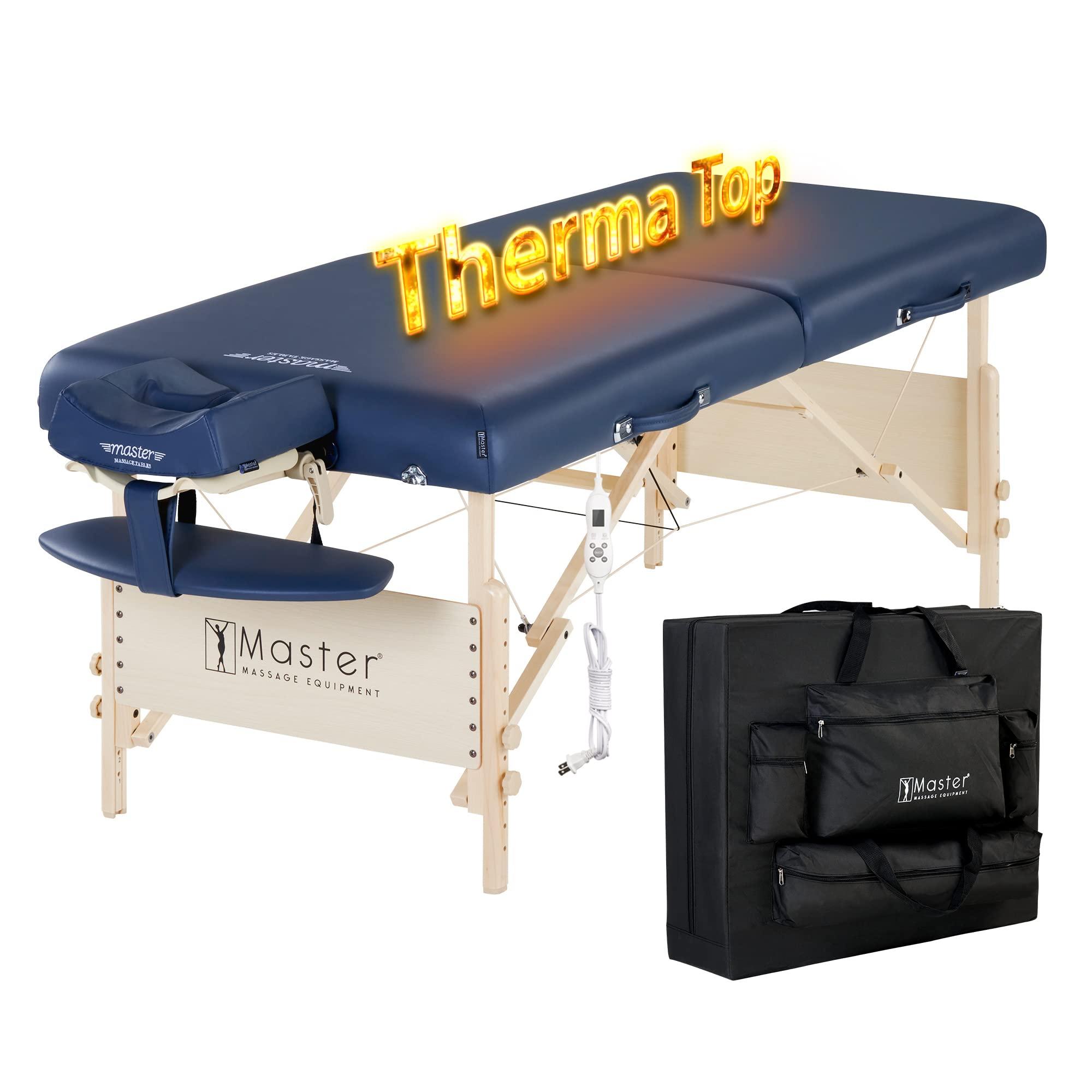 Master Massage Master Massage 30" Coronado TT Massage Table Beauty Bed Package with Extra MusicMaster Ergonomic Dream Sound Face Cradle Cushion- Royal Blue