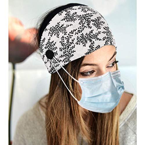 Bohend Bohend Boho Button Headband Wide Stretchy Daily Use Knotted Headwear Sport Athletic Yoga Gym Rhinestone Crystal Hair Accessories for Women and Girls(3pcs) (M)