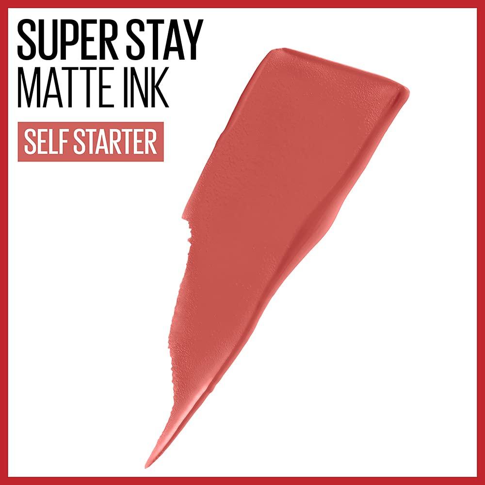 MAYBELLINE MAYBELLINE Super Stay Matte Ink Liquid Lipstick Makeup Long Lasting High Impact Color Up to 16H Wear Self-Starter Light Red and Ringleader Mauve Pink