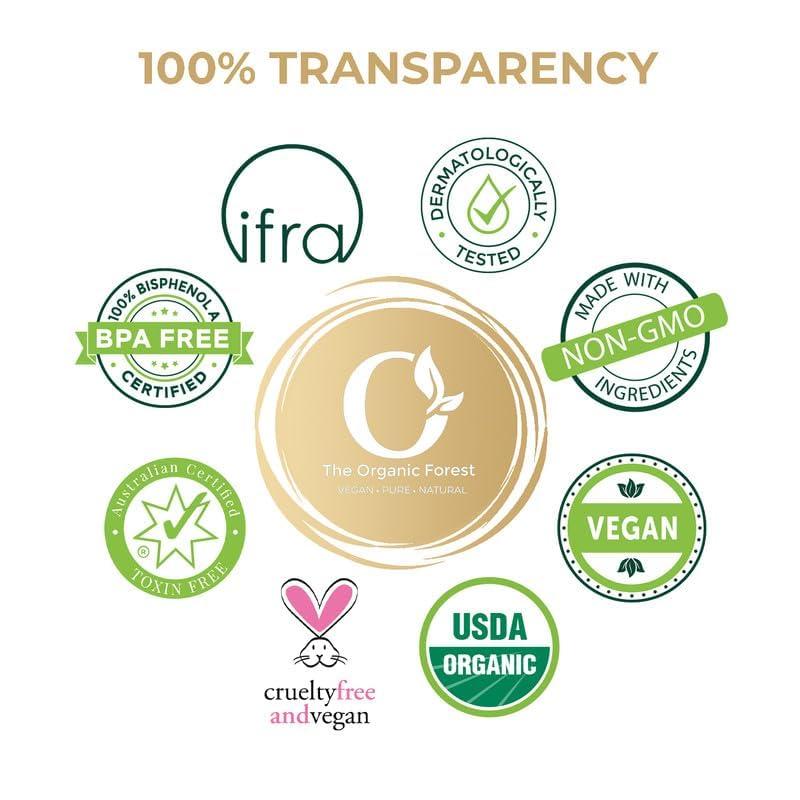 The Organic Forest  VEGAN . PURE . NATURAL Pure & Natural Macadamia Oil for Essential Oil Mixing - Cold-Pressed Carrier Oil for Hair & Skin - Hydrating Macadamia Nut Oil for Hair Health, Macadamia Hair Oil for Skin Moisturization