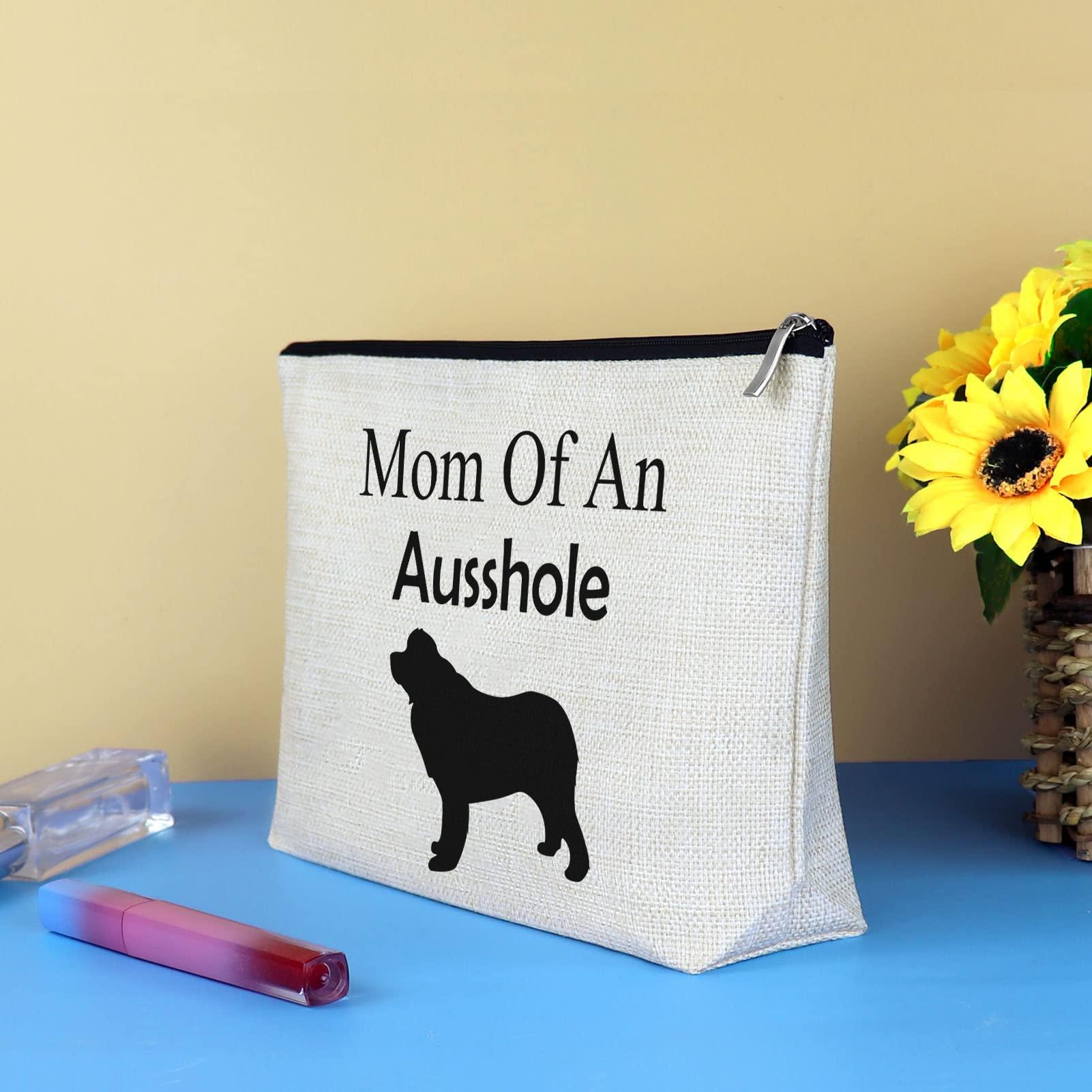 Mikela Australian Shepherd Gift Aussie Lover Gift Makeup Bag for Women Dog Mom Dog Owner Gift Cosmetics Bag Aussie Dog Mom Gifts Mother\'s Day Christmas Birthday Gift for Australian Shepherd Owner Travel Bag